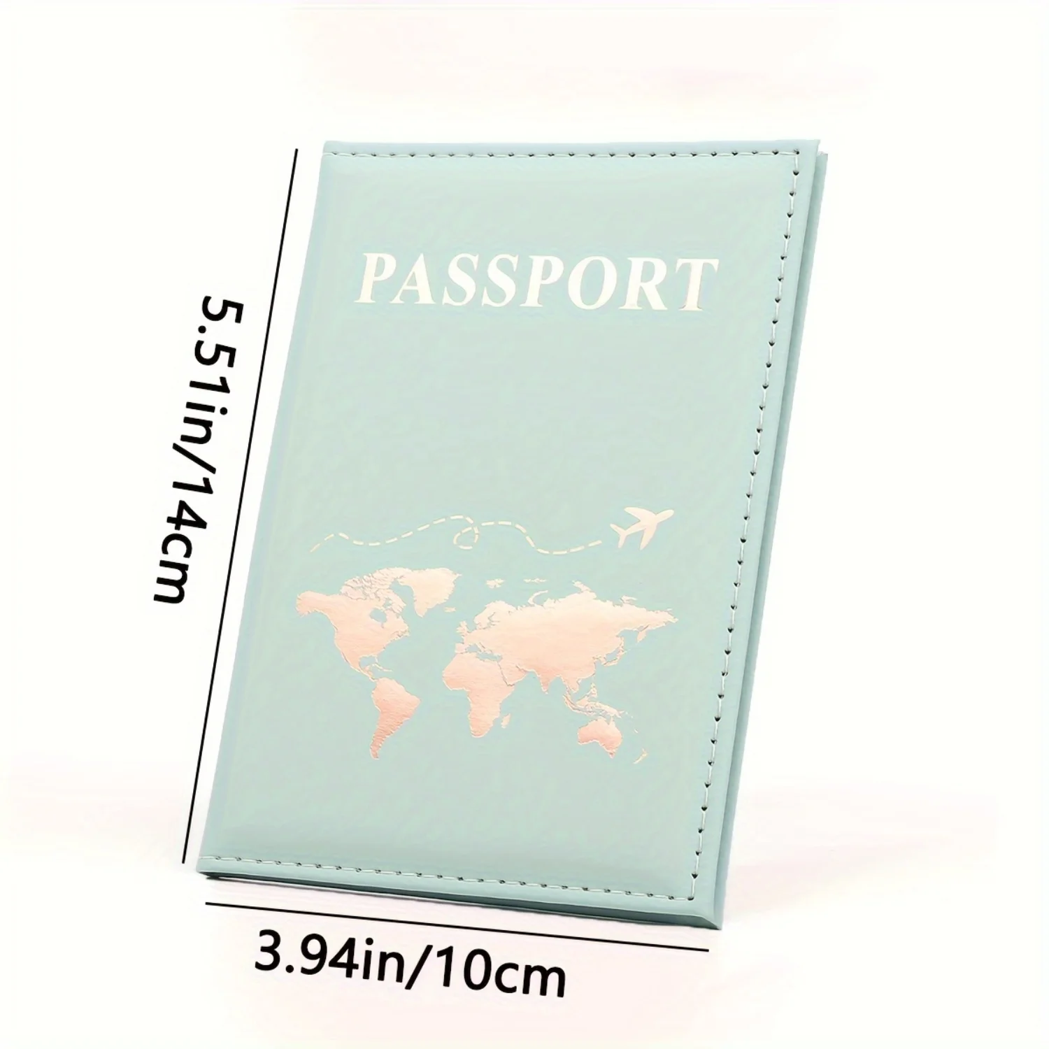 Stylish Small Bifold Travel Wallet for Women - Chic Minimalist Passport Holder with Golden Pattern, Secure & Portable On-the-Go