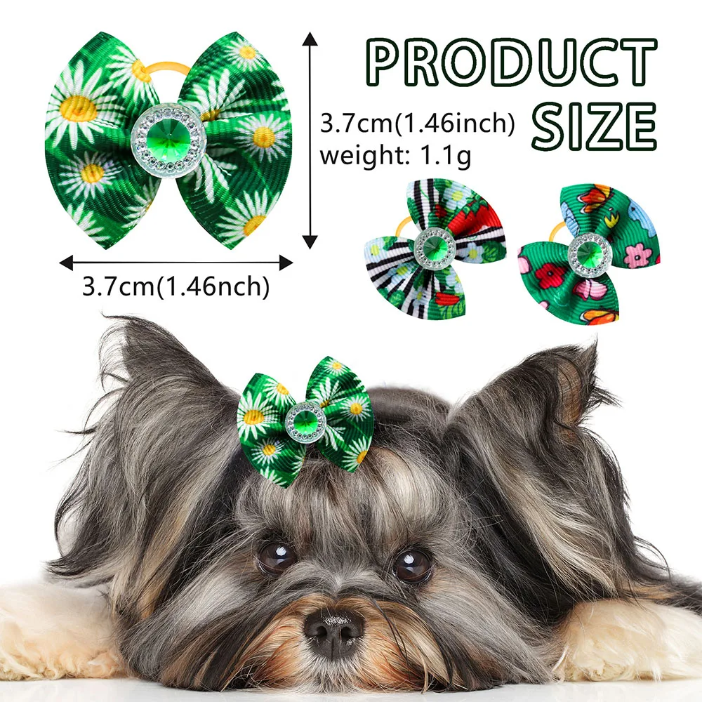 10/20/50PCS Dog Bow Puppy Grooming Accessories Decoration Cats Dogs Hair Bow Wholesale Multicolour Bow Rubber Band Pet Supplies