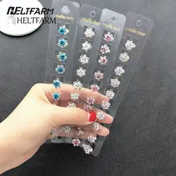 10 Pcs Flower Hairpins Clips Mini Crystal Rhinestone Hair Claws Crab For Kids Girl Barrettes Hairgrip Hair Accessories Headband