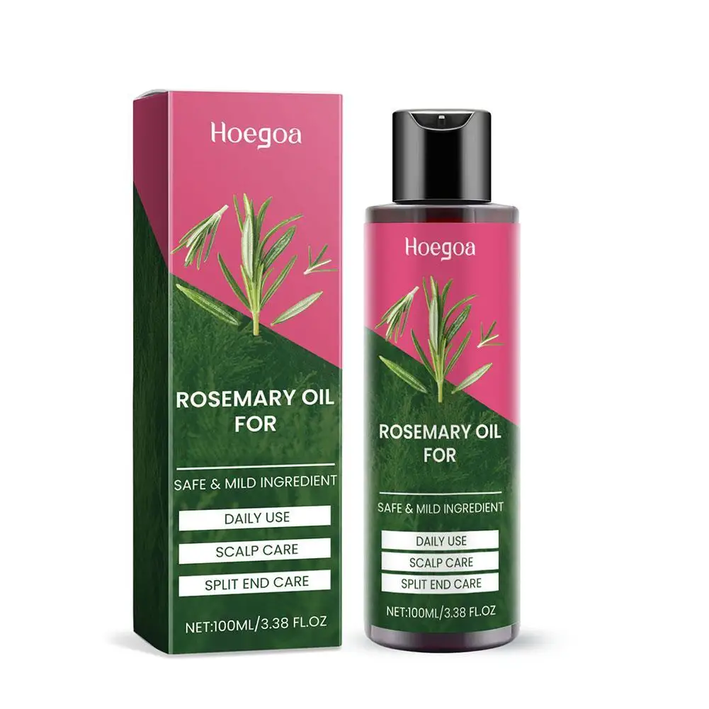 Produk minyak esensial Rosemary produk rambut organik minyak penguat rambut kulit kepala untuk memelihara rambut mengkilap sehat M6U6