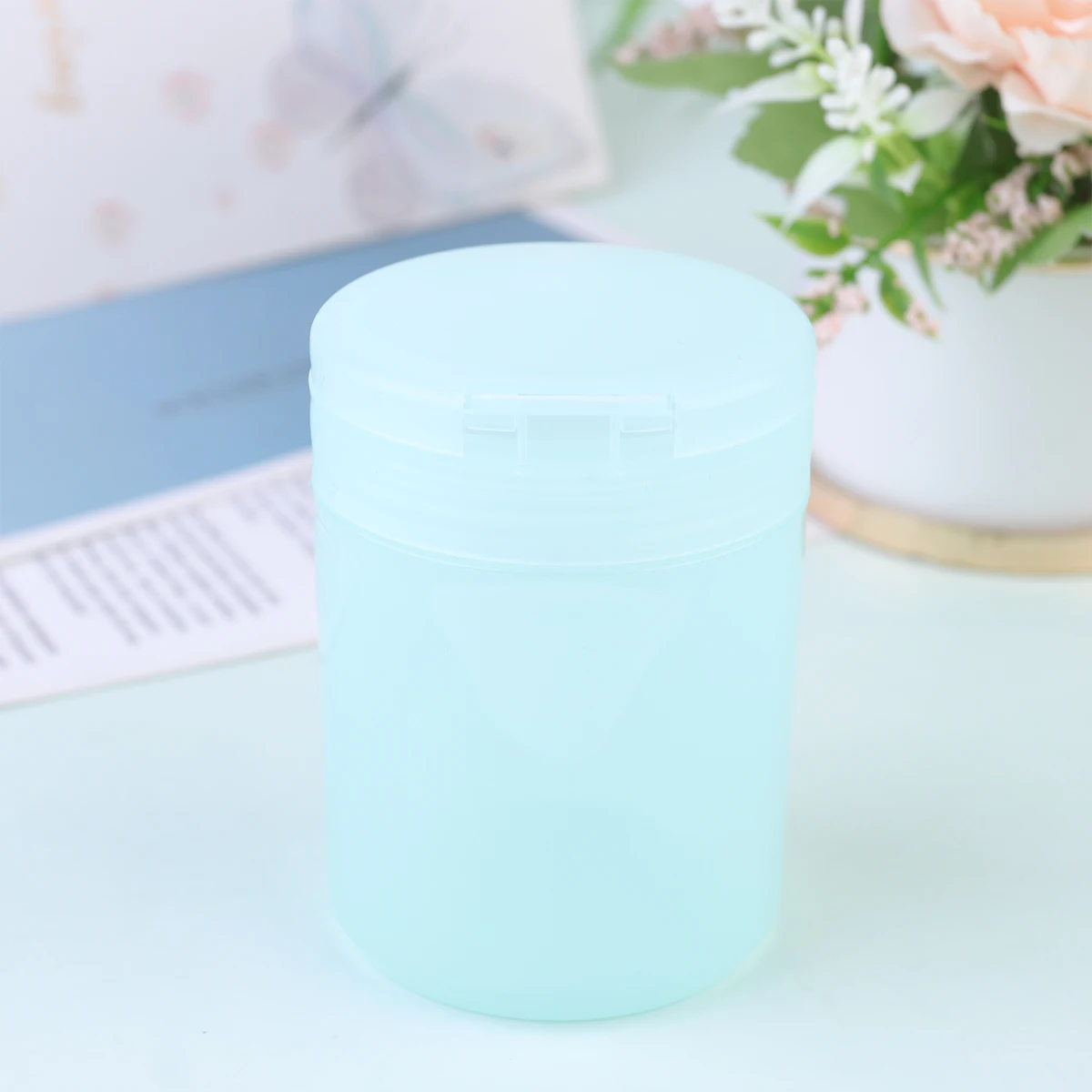 

Cotton Swab Storage Box Organizer Bathroom Countertop Apothecary Cylinder Desktop