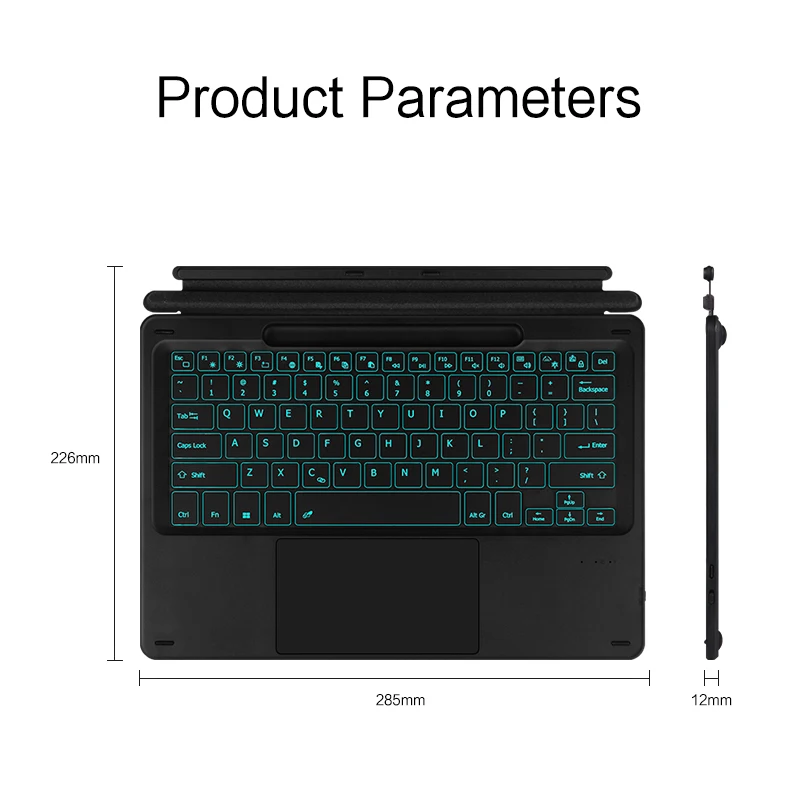 Teclado Bluetooth para Microsoft Surface Pro 11 2024 10 9 8 X teclado retroiluminado con panel táctil inalámbrico para Surface Pro11 Pro10 pro9/8