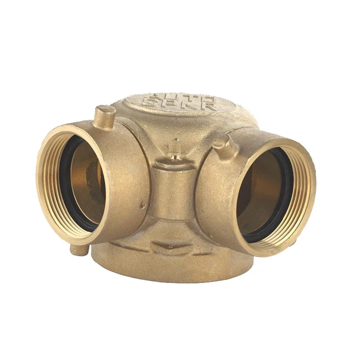 High quality FM UL ULC certification brass fire n angle siamese connection with clapper fire fighting equipment