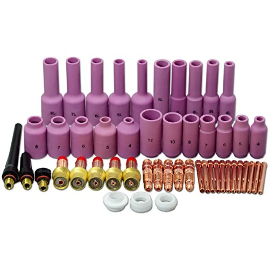

RIVERWELD TIG Gas Lens Collet Bodies 10N 45V series Large Diameter Long Alumina Nozzle Ceramic Cups 10N 54N series Kit Fit QQ30