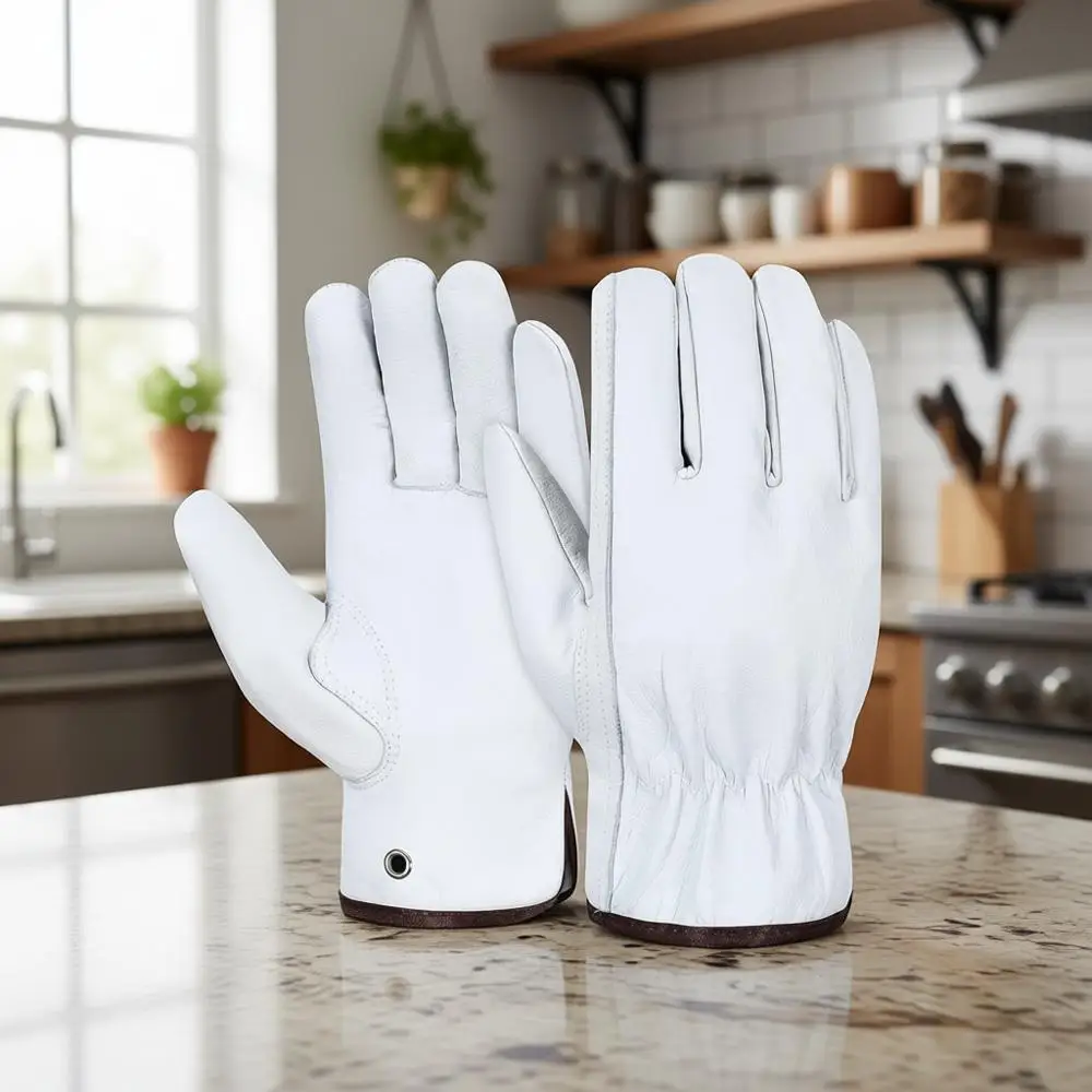 

12 пар высококачественных рабочих перчаток из козьей кожи для мужчин и женщин — идеально подходят для работы на складе и в саду.