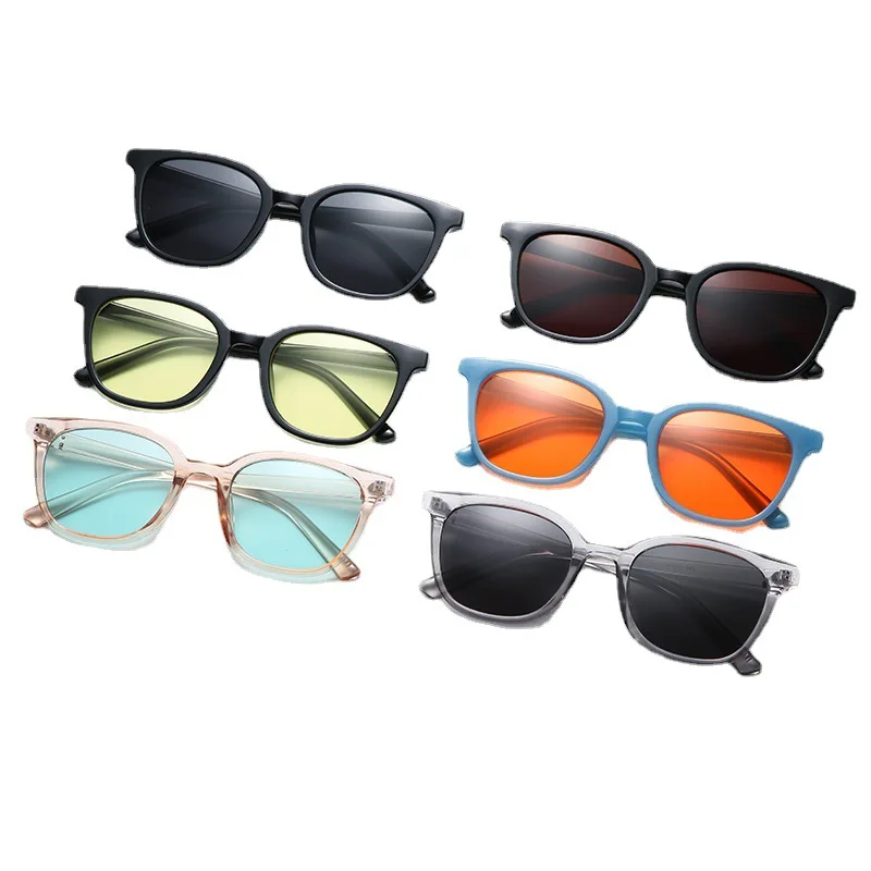 한국어 패션 스타일 선글라스 여성 사각형 모양 눈부심 방지 남성 선글라스 빈티지 레트로 여성 선글라스