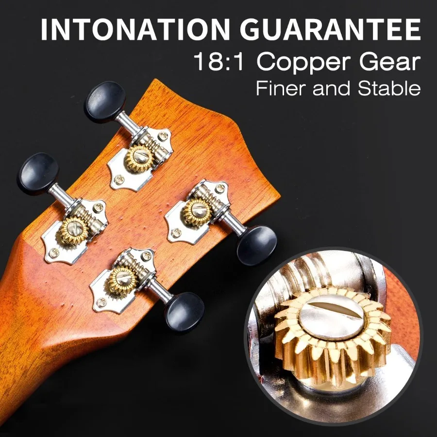 قيثارة تينور من خشب الماهوجني الصلب مقاس 26 بوصة للاعب محترف مع مجموعة أدوات مبتدئين شاملة بما في ذلك حقيبة ألعاب رقمية #5