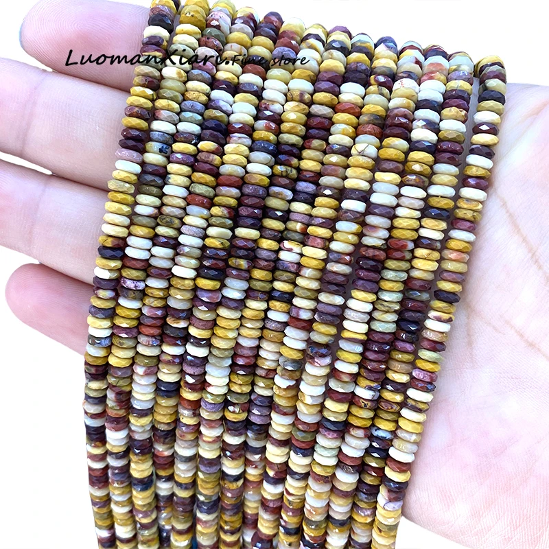 2x5mm Faceted Abacus Natural Stone Mookite Jasper Loose Rondelle Spacer Beads for Jewelry Making DIY Bracelet Charms Accessories