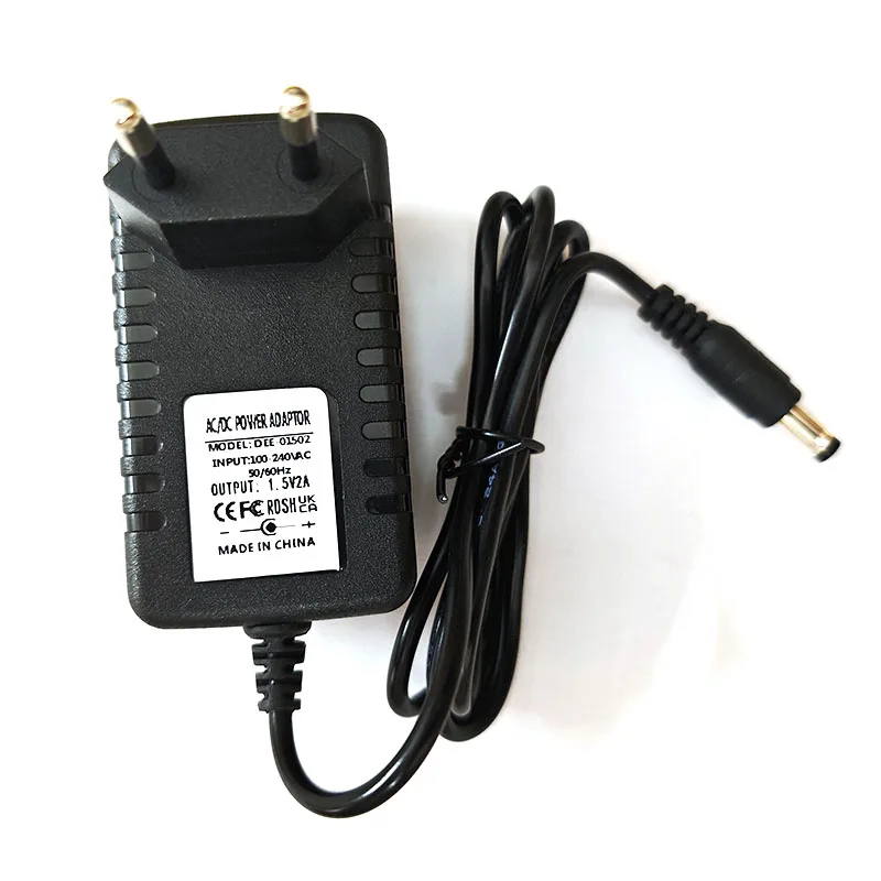 AC Adapter 1.5V 2A 3W Dc Power Supply AC 100-240Volt EU Plug US Plug DC 5.5*2.1MM 1M