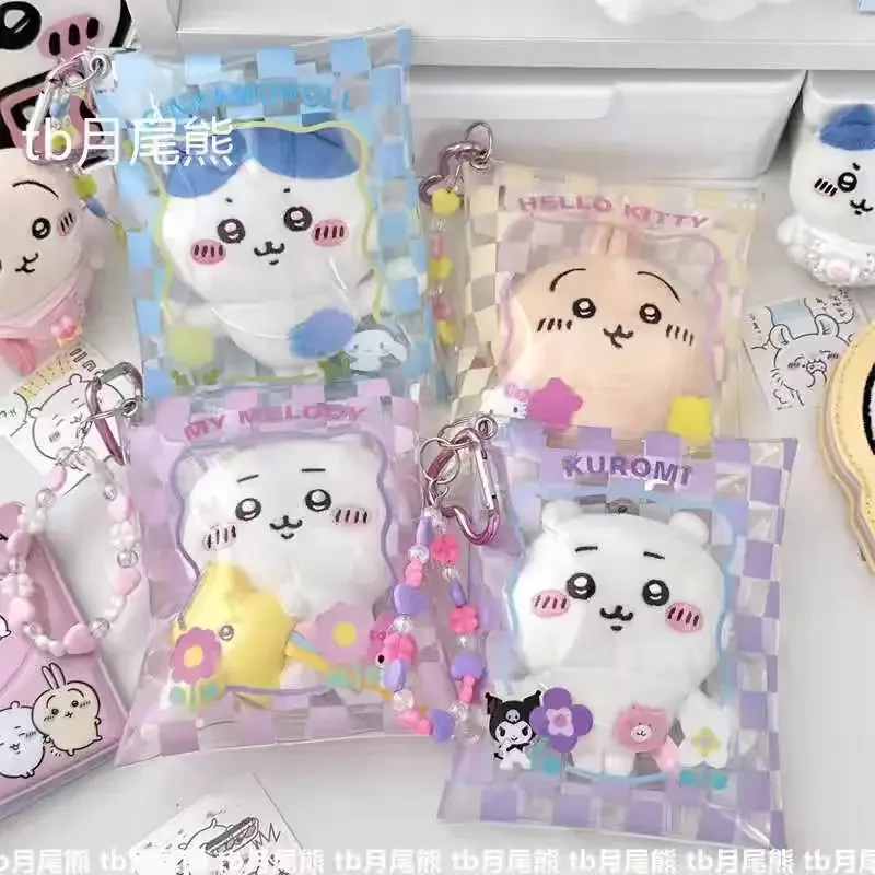 

2024 Sanrio Mymelody Kuromi, милый плюшевый чехол для хранения кукол, прозрачная загадочная коробка из ПВХ, мультяшная кукла, уличная витрина, сумка