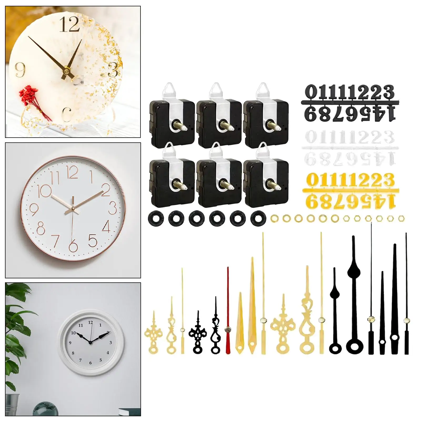 Clock Motor Home Office Accessories Silent No Ticking Metal Hands DIY Repair Kit for Wall Clock Parts and Replacement 4