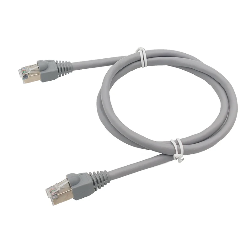 1M Copper 10-core STP shielded network cable with 10P10C shielded RJ50 connectors at both ends RJ50 Shielded cable Round gray