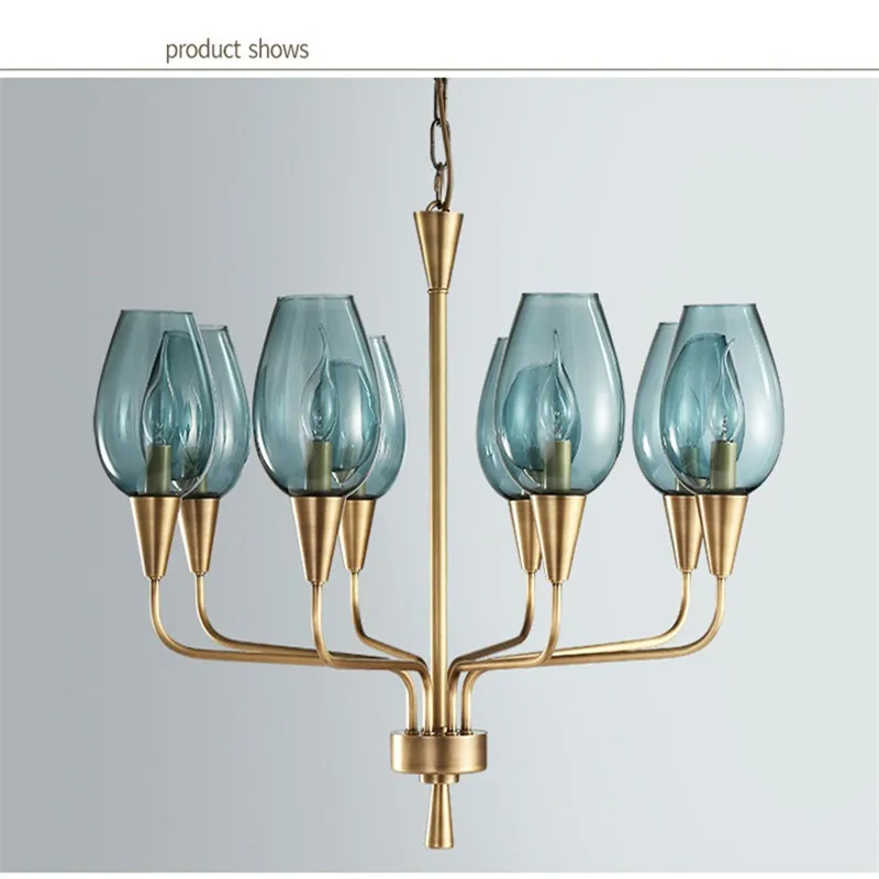 crystal chandelier branch for living room arte moderna azul vidro transparente dourado retro decoracao 01