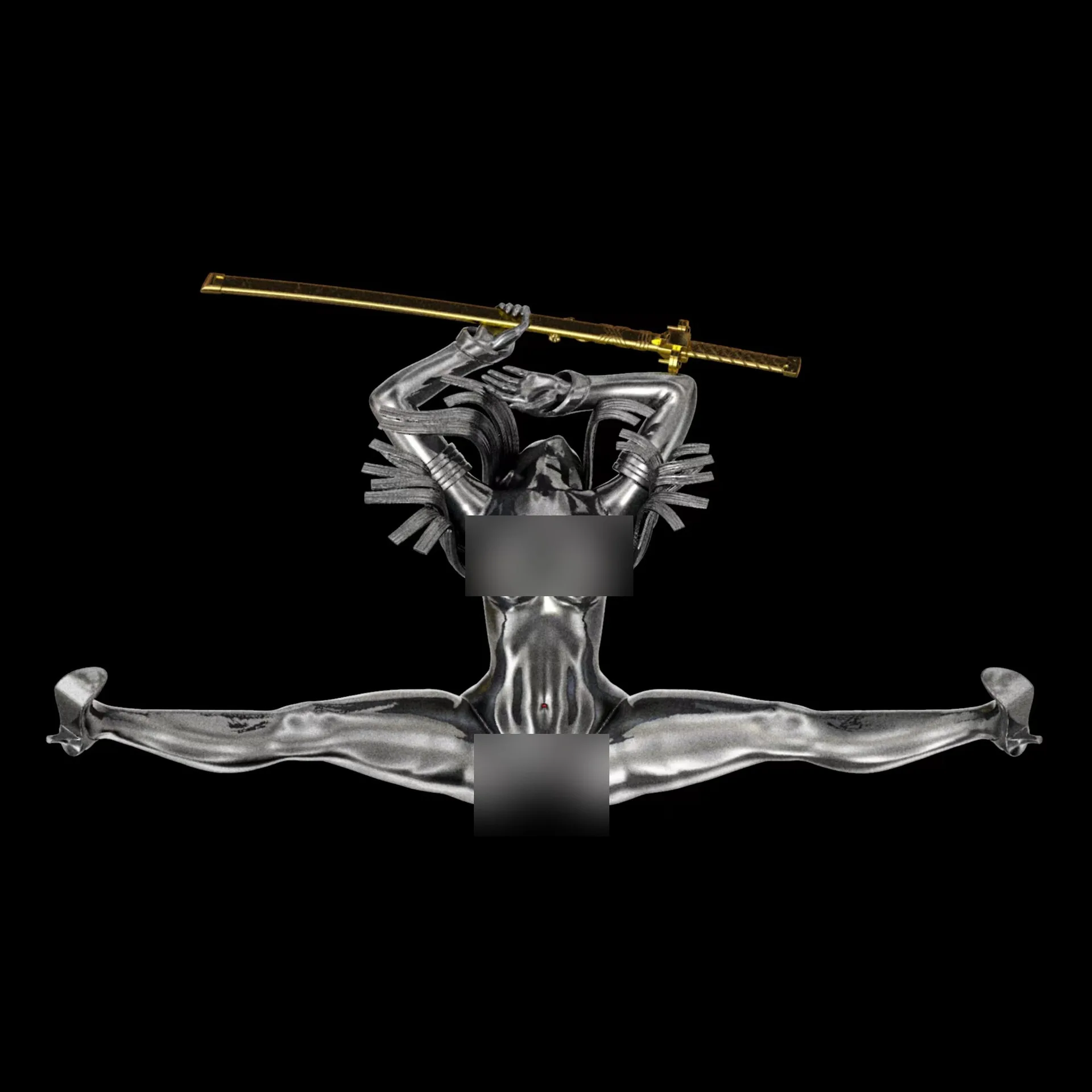 Kongshan Foundation Female Samurai Assassin Pendant Necklace for Men Women Cool Hip Hop Long Chain Necklace Punk Jewelry Gifts