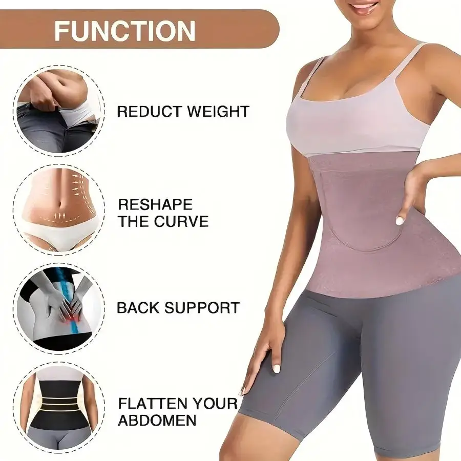 1 Stück Damen-Taillengürtel aus DEvelvet-Stoff mit zwei Taschen, atmungsaktiver Stützgürtel, hält Ihren Bauch warm und schützt Ihren Bauch – Detail 8