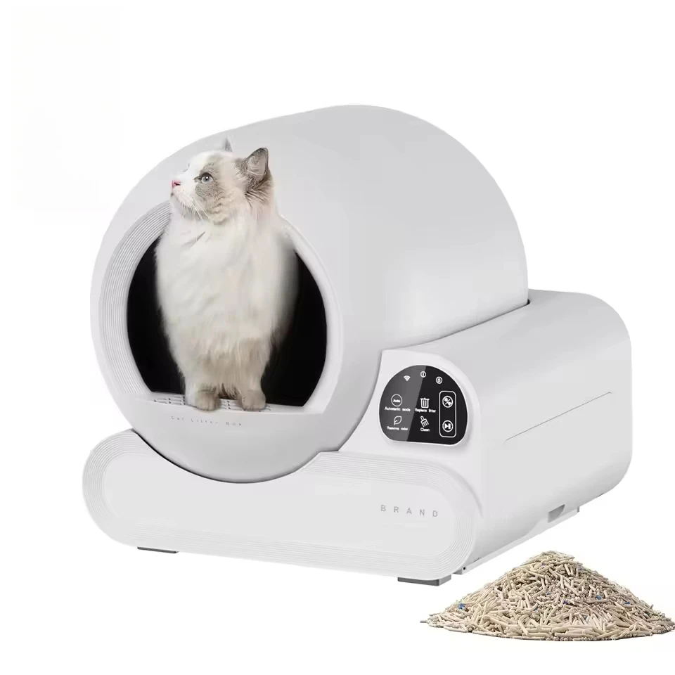 

@#Smart APP Control Cat Litter Box & Accessories Odor Removal Self-Cleaning Robot Plastic Construction Semi-Automatic Cat Toilet
