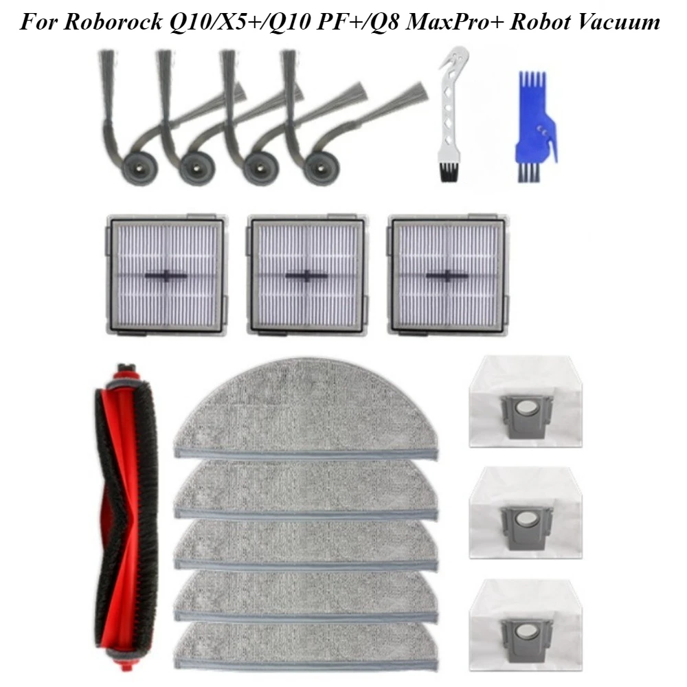 

Replacement Main Brush for Roborock Q10/X5+/Q10 PF+/Q8 MaxPro+ Robot Vacuum-Anti-Tangle Bristle,Rubber Roller,High Compatibility