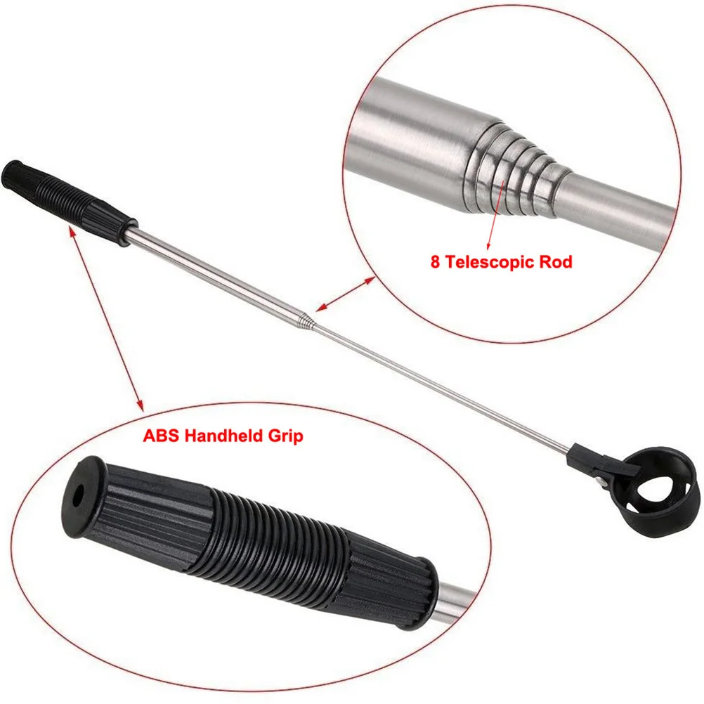 

Telescopic Ball Retriever Max Length 2 Meters Durable Stainless Steel Shaft Comfortable ABS Grip Golf Ball Picker Automatic Lock