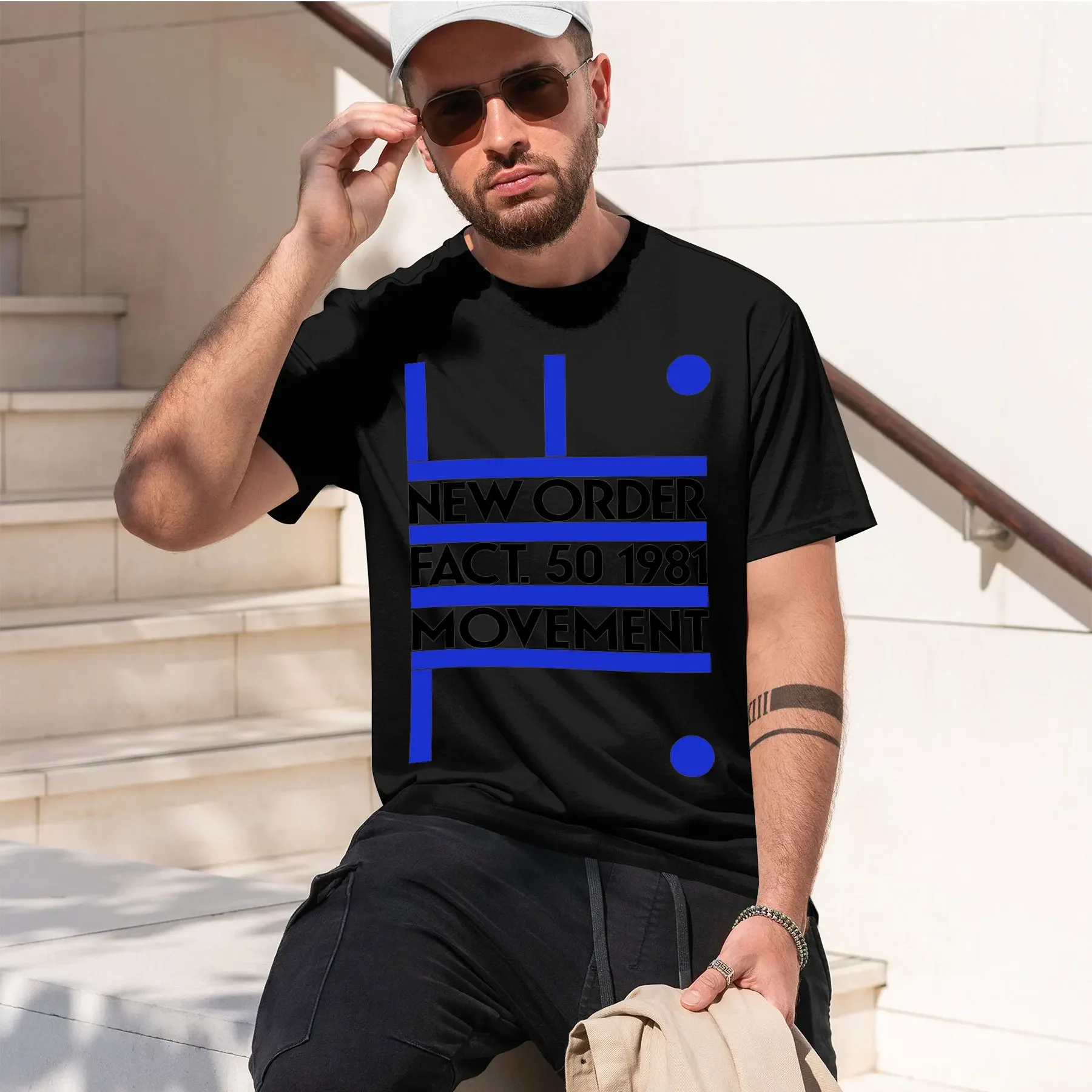 NEW ORDER FACT 50 1981 MOVEMENT 2026 new fashion heavyweight hot selling retro printed pattern fun round neck T-shirt for daily