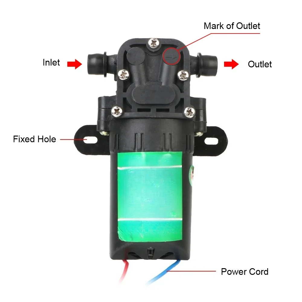 3.5L/min DC12V Durable Micro High Pressure Diaphragm Agricultural Electric Water Pump Water Spray Car Wash