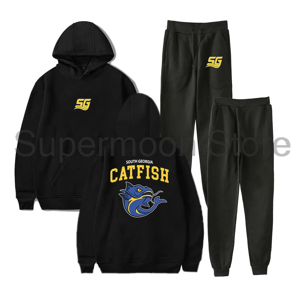 Chad Powers Sud Georgia Catfish Logo Moletom com capuz Calça jogger Conjunto de duas peças Moletons + Calça de moletom Conjuntos de roupas masculinas 