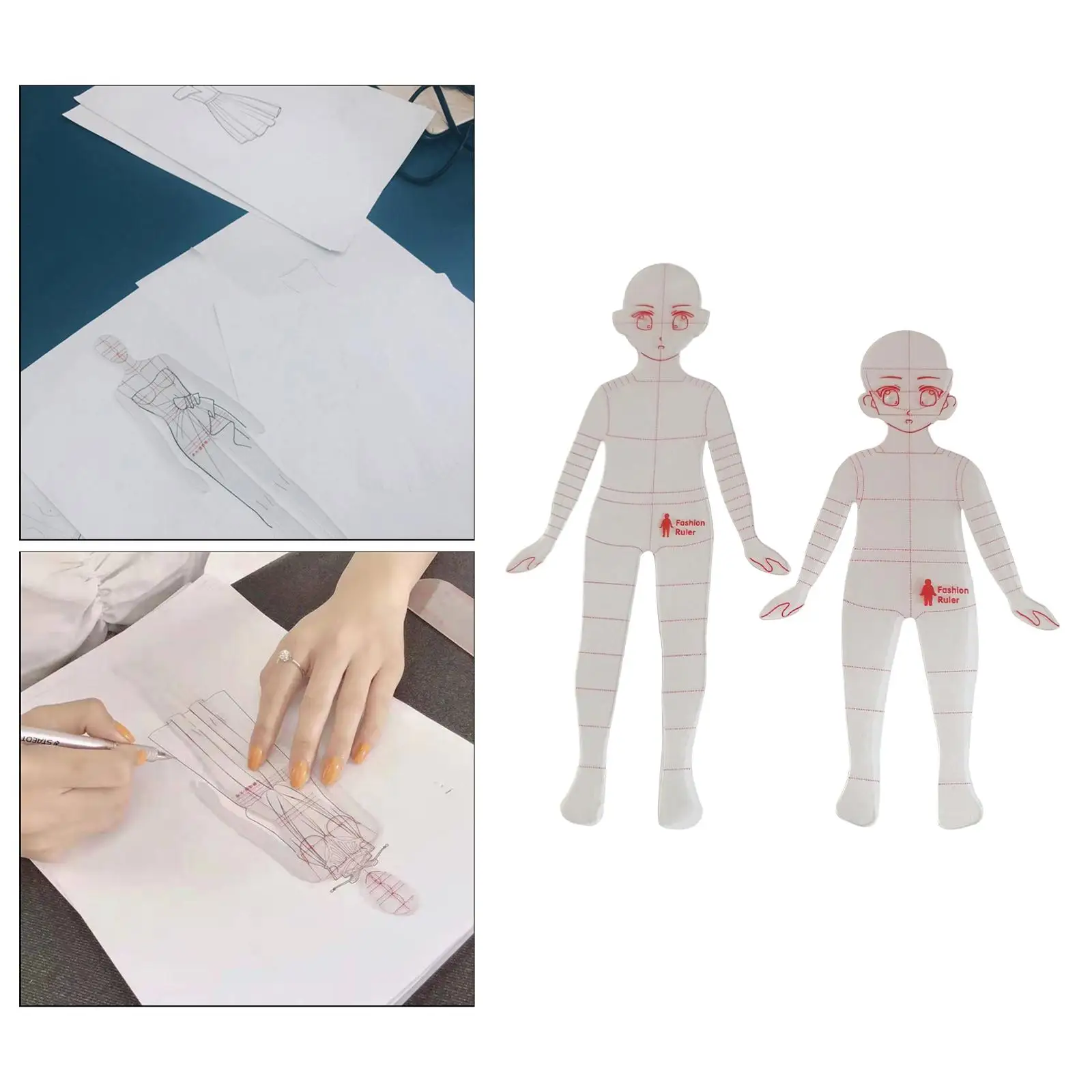 2Pcs Fashion Template Ruler Models Fashion Illustration Rulers Designing