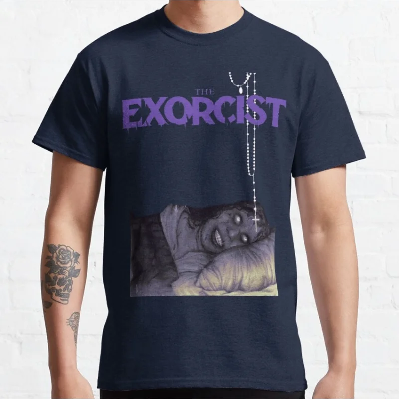 

0618 Vintage Horror movie The Exorcist Scary Halloween Gift t shirt Retro Scream printed graphic clothing Large size Tops