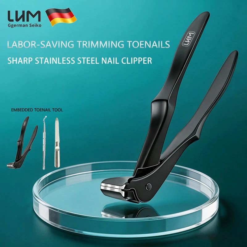 

Ingrown Nail Clippers, Slanted Curved Blade Toenail Clippers, Wide Jaw Anti-Splash Nail Clipper for Thick Ingrown Nails, Stainle