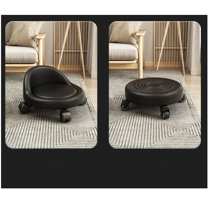 Taburete redondo pequeño para masaje y pedicura, asiento con ruedas, polea, muebles, novedad, 1 unidad