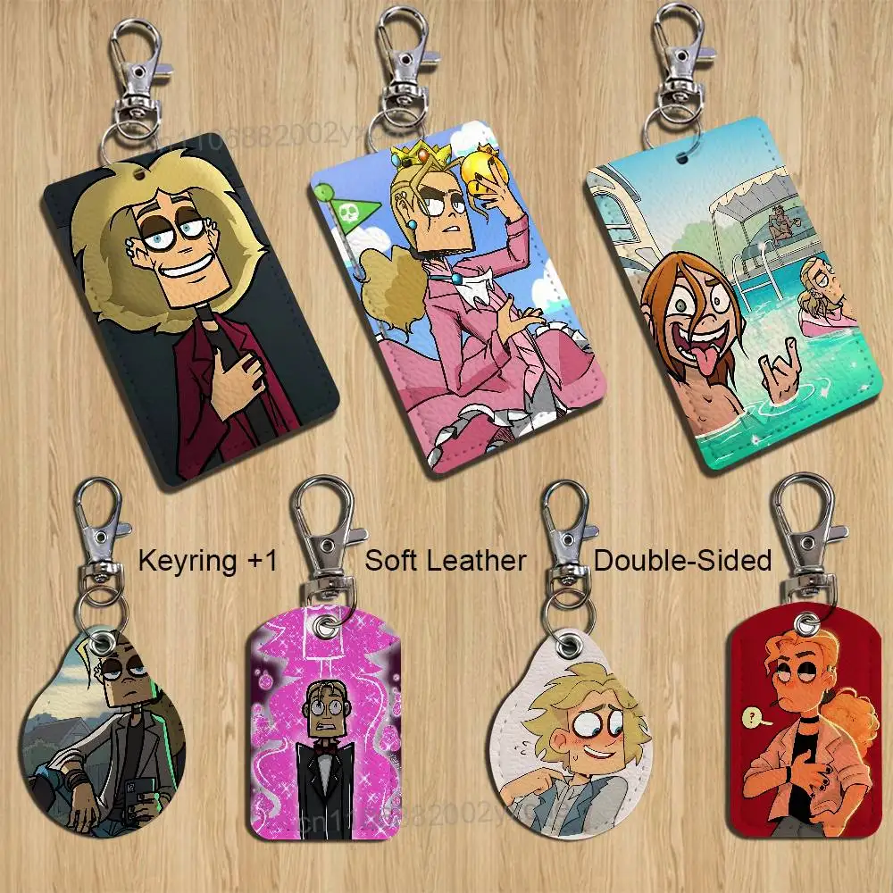 

cool Art Metal Family Dee Rectangle ID Card Case Keychain Access Card Bag Key Tag Ring Leather Card Holder Key Ring Access