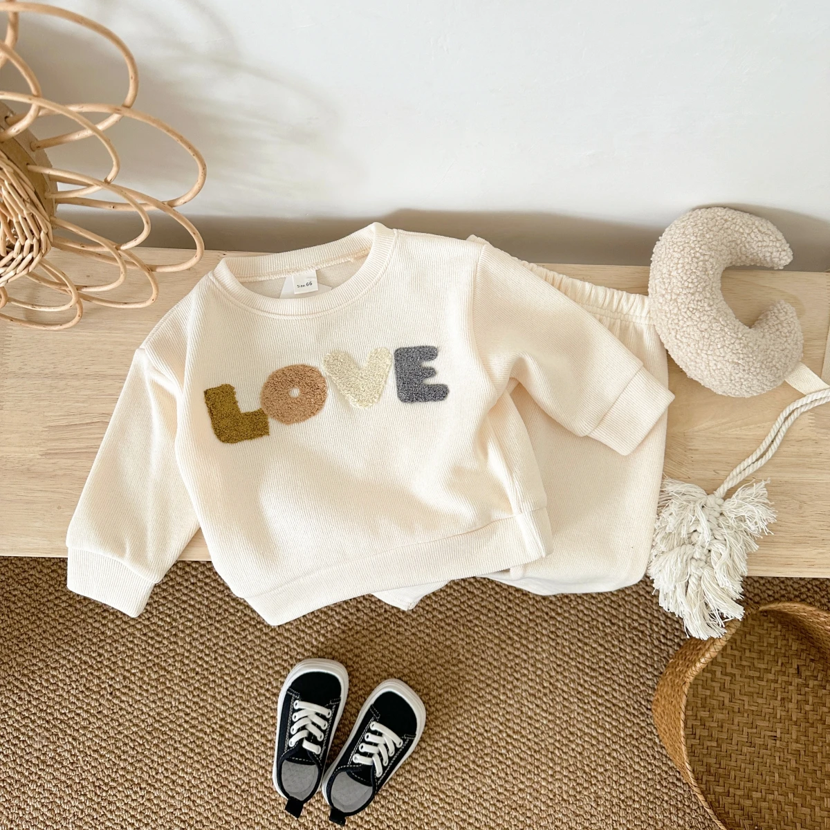 2024 NEW Newborn Baby Girl Boy Outfits Baby Clothes Letter LOVE Embroidery 2PCS Kids Clothings Sets Spring Autumn