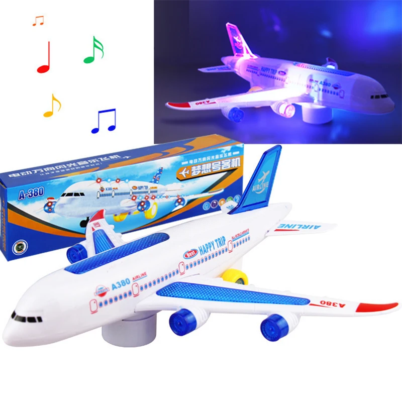 New Electric Airplane Child Toy Musical Toys Moving Flashing Lights Sounds Toy for Children Christmas Gifts