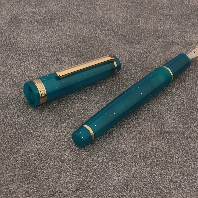 1pc jinhao 82 Plastic fountain pen transparent peacock blue EF/F/M/BEND NIB for students' stationery and office supplies