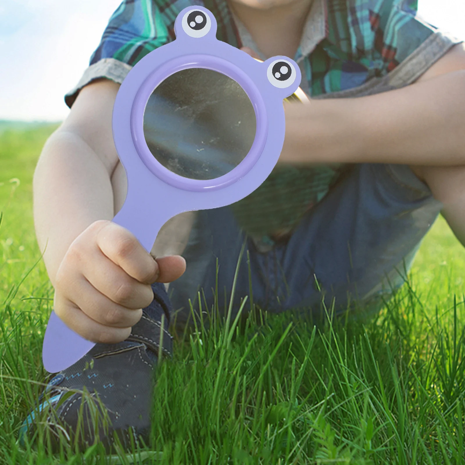 الأطفال العلوم الحشرات مراقب الأرجواني الكرتون المحمولة المحمولة عدسة مكبرة استكشاف الطبيعة المكبر #1