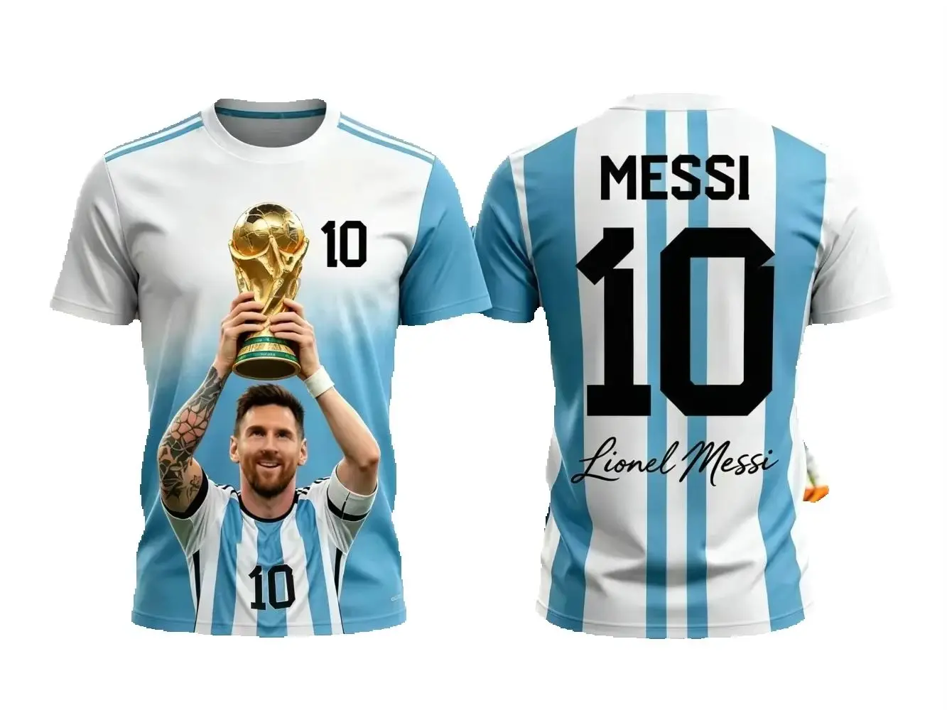 Men 2026 AI Messi 3D Print Football Tee Loose Comfort Sports Short Sleeve Jersey