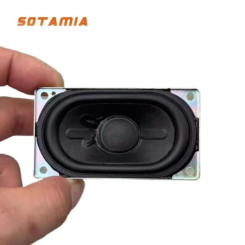 SOTAMIA 2pcs Rectangular Speaker 4 Ohm 10 Watt Long Stroke Runway Type Neodymium Magnetic High School Bass Full Range Speaker