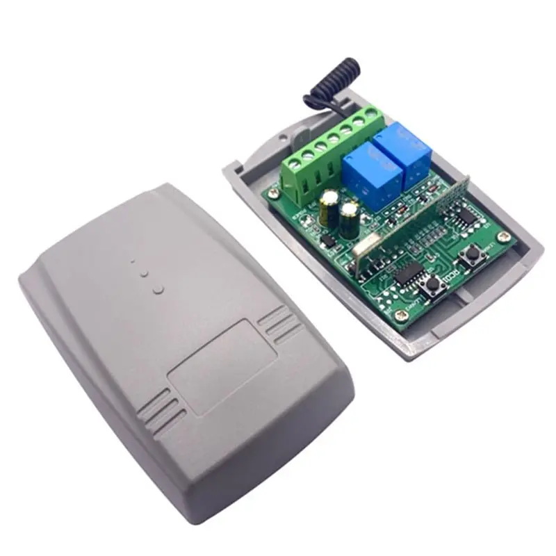 [B24B!】 Fixed Rolling Code 2CH 433Mhz Garage Door Opener Gate Receiver Universal 10A Multi-Brand Controller Switch