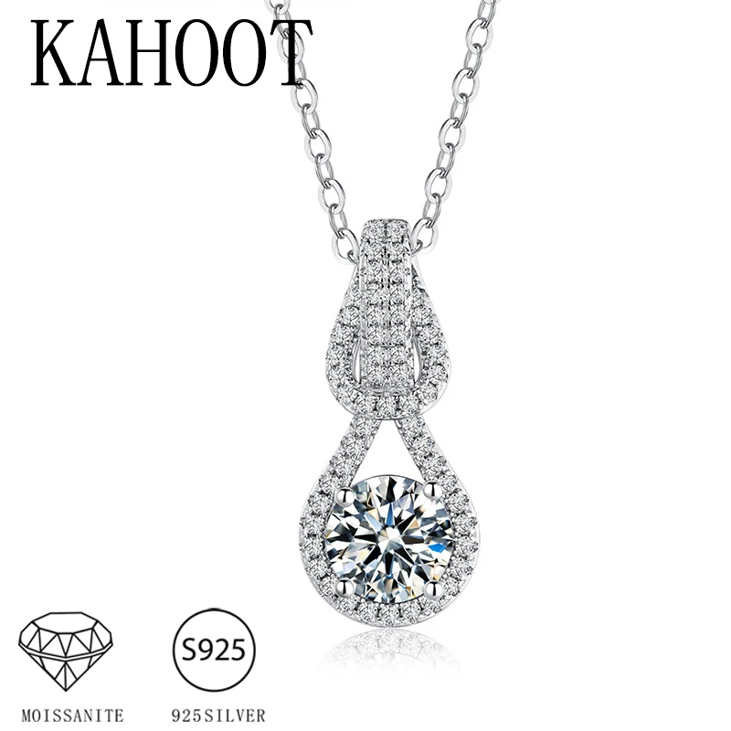 

Ожерелье из серебра 925 пробы с 1-каратным муассанитом и классическое ожерелье с подвеской из переплета.