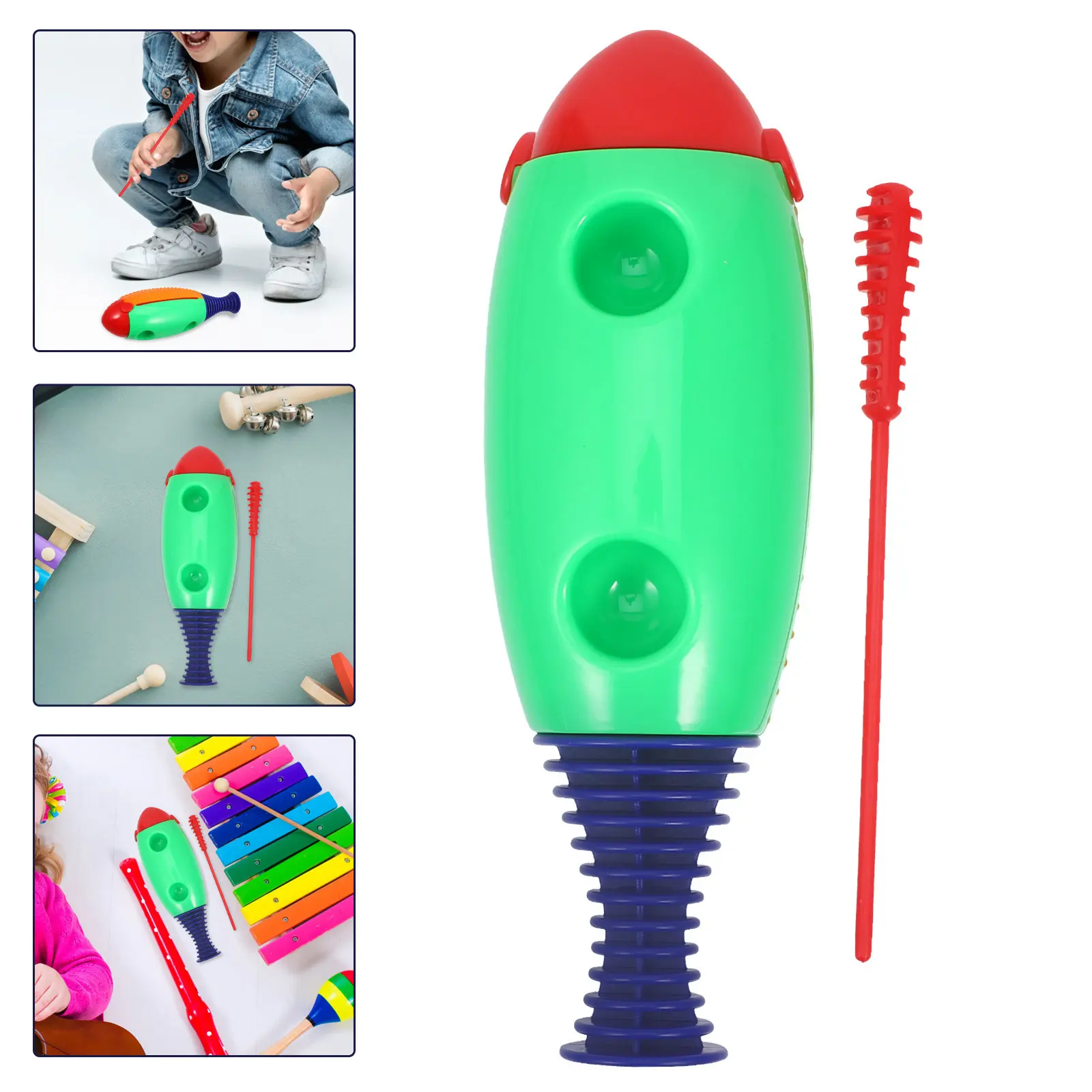 

1Set Children Percussion Plastic Guiro ABS Musical Instrument for Beginners Development Cognitive Creativity Early Learning