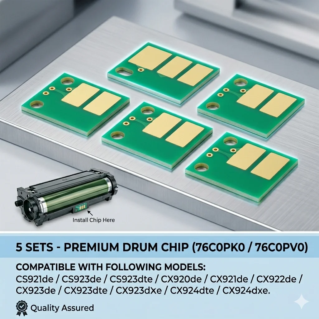 5Sets 76C0PK0 76C0PV0 Drum Chip for Lexmark CX923dte CX924dxe CX924dte CS923de CS923dte CX920de CX922de CX921de CX923dxe