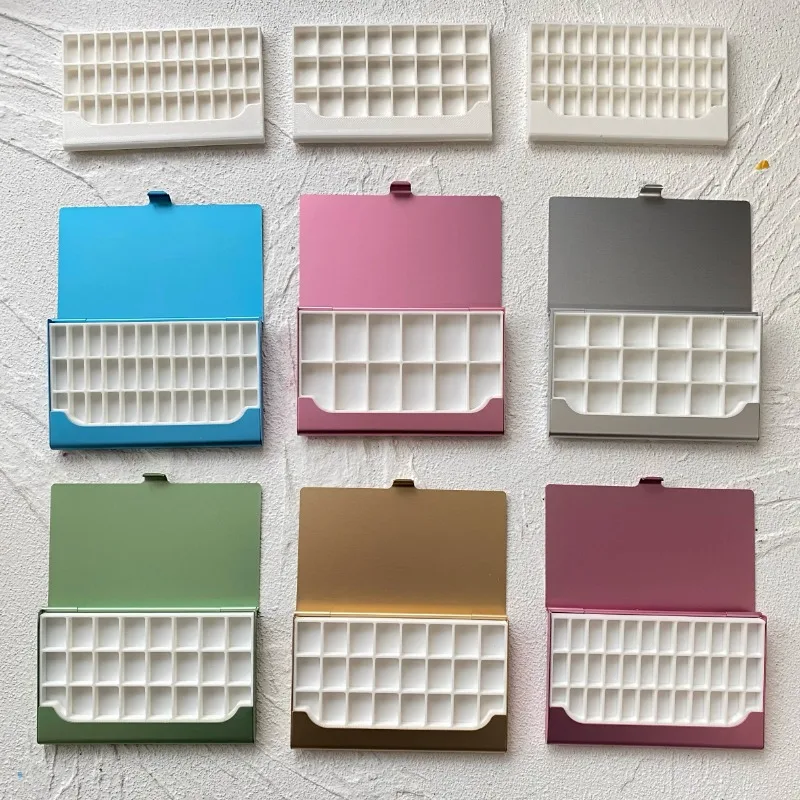12/24/36 Grid Paint Tray Portable Palette Ultra-thin Business Card Holder Watercolor Box Artist Travel Painting Supplies