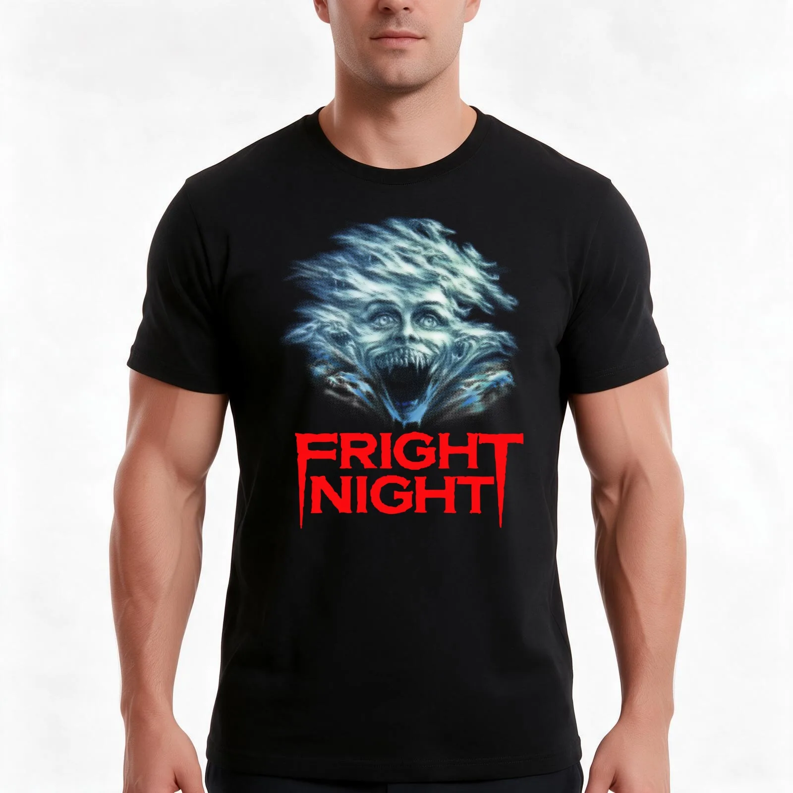 Fright Night T-Shirt Summer Casual Cotton Tee Oversized Streetwear Tops Vintage Graphic Print Loose Fit Short Sleeve