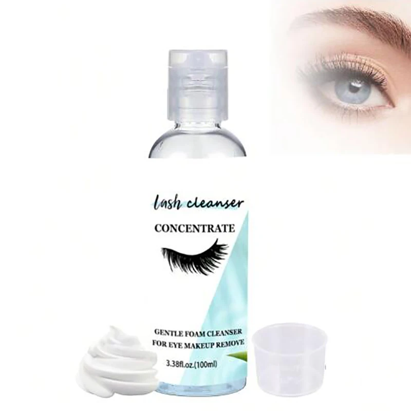 100ml Eyelash Concentrate Extension Shampoo Lash Foam Foaming Cleanser 10ml Plastic Measuring Cup Eyelashe Extension Makeup