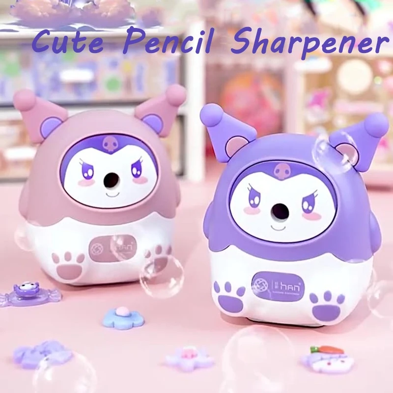 

Sanrio Kuromi Mechanical Pencil Sharpener for Students School Supplies Cartoon Cinnamoroll Automatic Pencil Sharpener Kids Gift