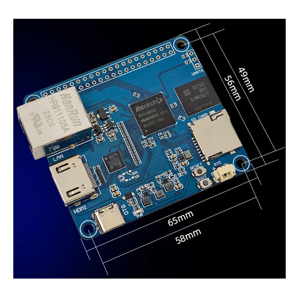 for Remote Server Operation & Maintenance RV1106G3 Development Board 1.8GHz Core 256MB DDR3L 8GB with Status Indicator Light