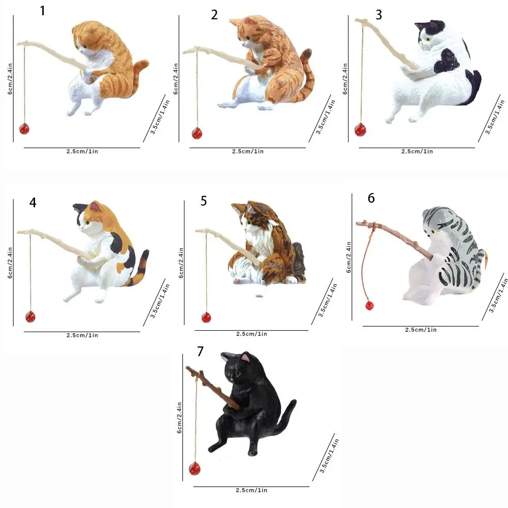 ديكور الحرف اليدوية الحرفية الصغيرة المشهد وعاء النبات القط تمثال هريرة الصيد زخرفة مصغرة التماثيل خزان الأسماك الحلي