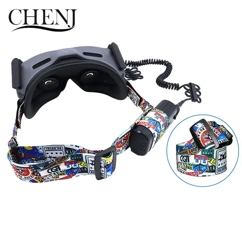 Cartoon Head Band for DJI FPV Flight Video Glasses V2 Graffiti Fixed Strap Replacement Headband Drone Accessories