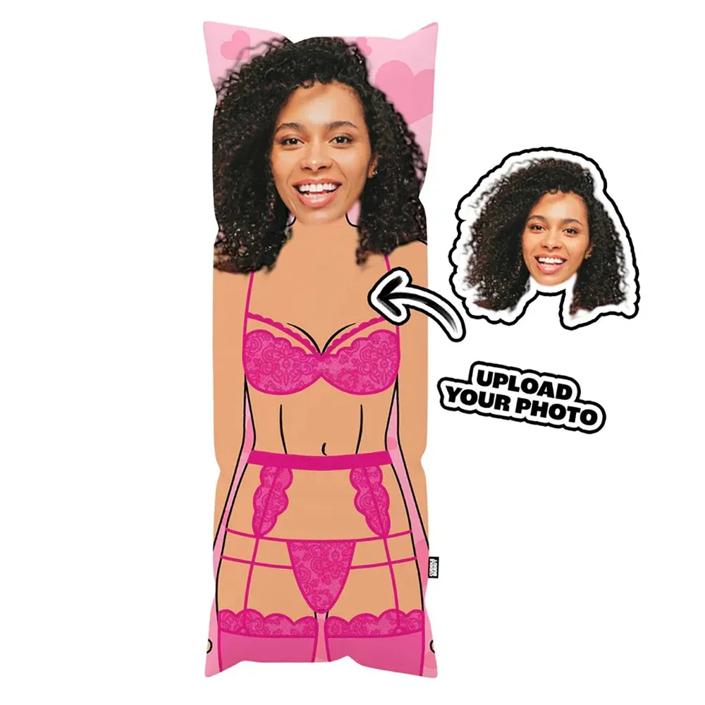 Sexy Custom Full Body Printed Photo Pillow, Featuring Personal Exclusive Photos, Valentine's Day Gift, Zipper Closure