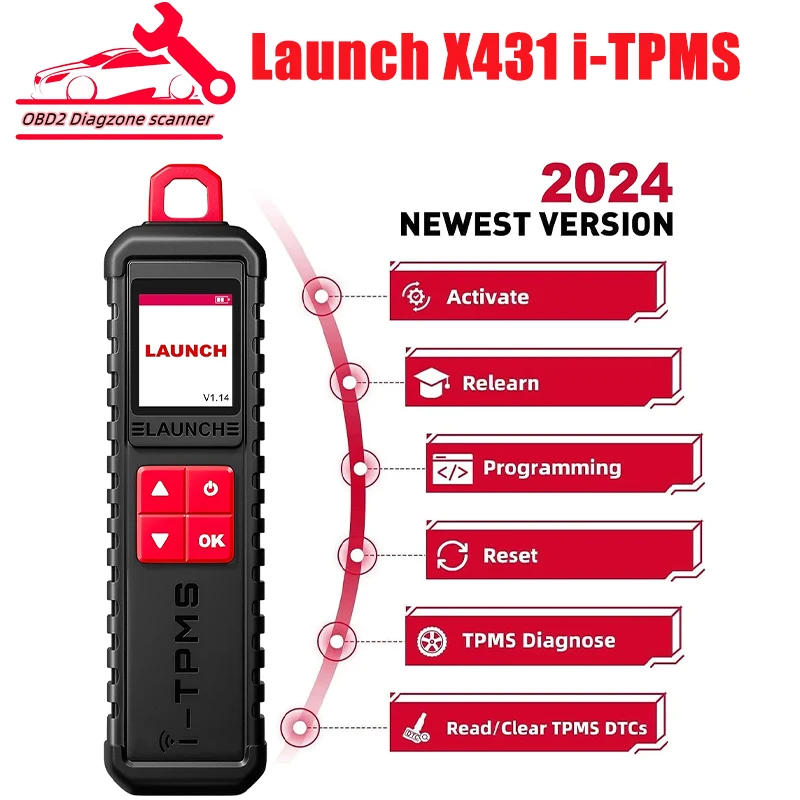 LAUNCH X431 I-TPMS Car Tire Pressure Diagnostic Tool Relearn Active Program 315/433Mhz Sensor for Android /X431 V pk TSGUN