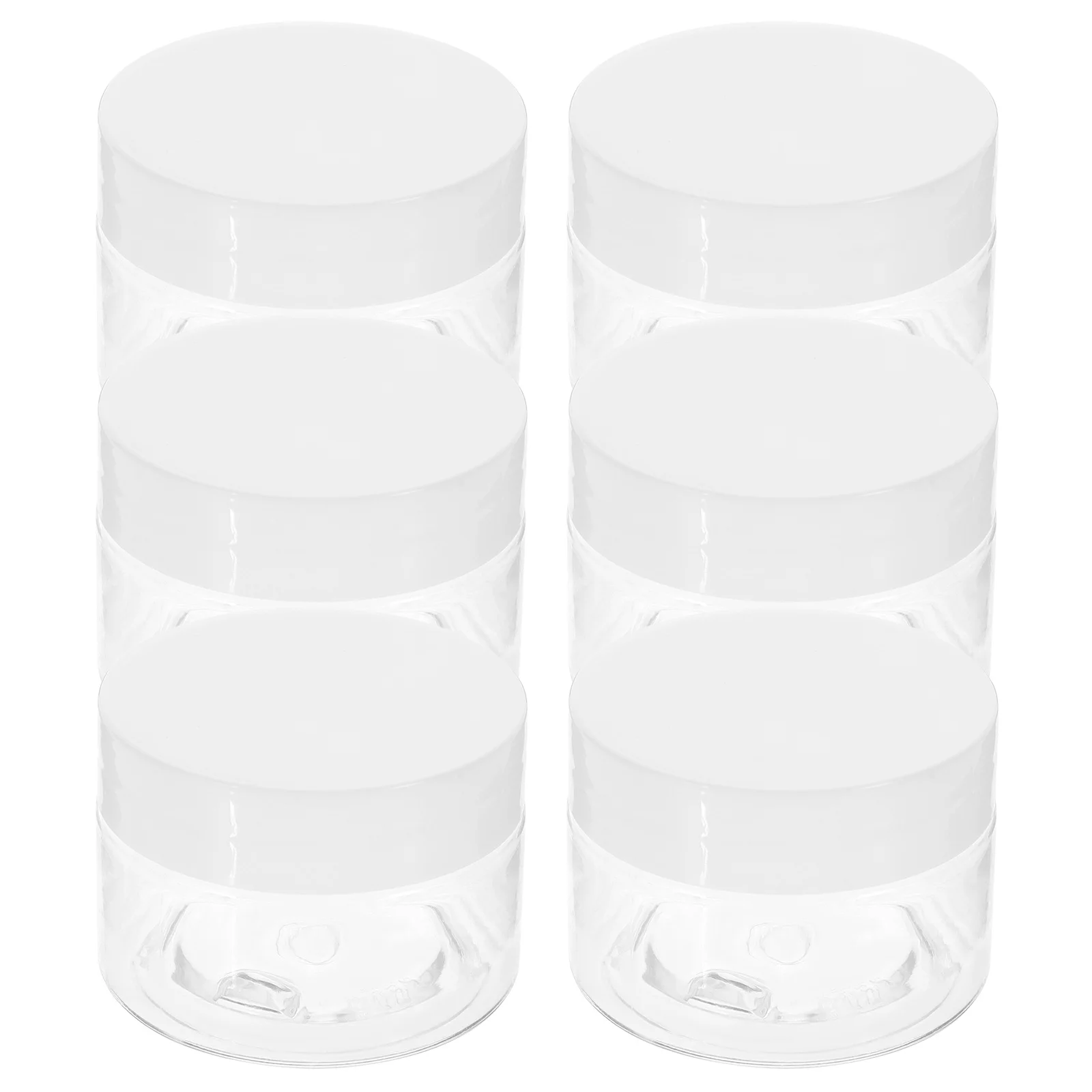 

6pcs 30g Transparent Wide Mouth Jars Empty Containers for Travel Cream Storage Refillable Small Packaging Jar